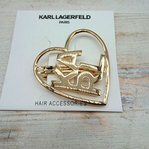 Karl Lagerfeld Metallic Heart Hair Accessory